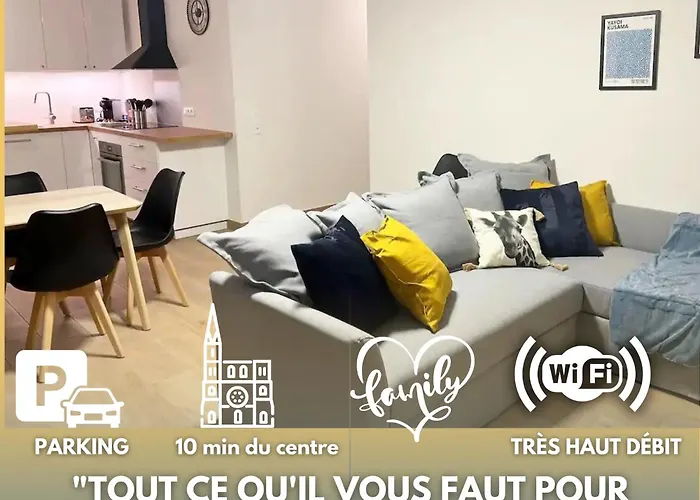 Grand Neuf Lumineux, Parking Gratuit, 10 Min Centre Appartamento